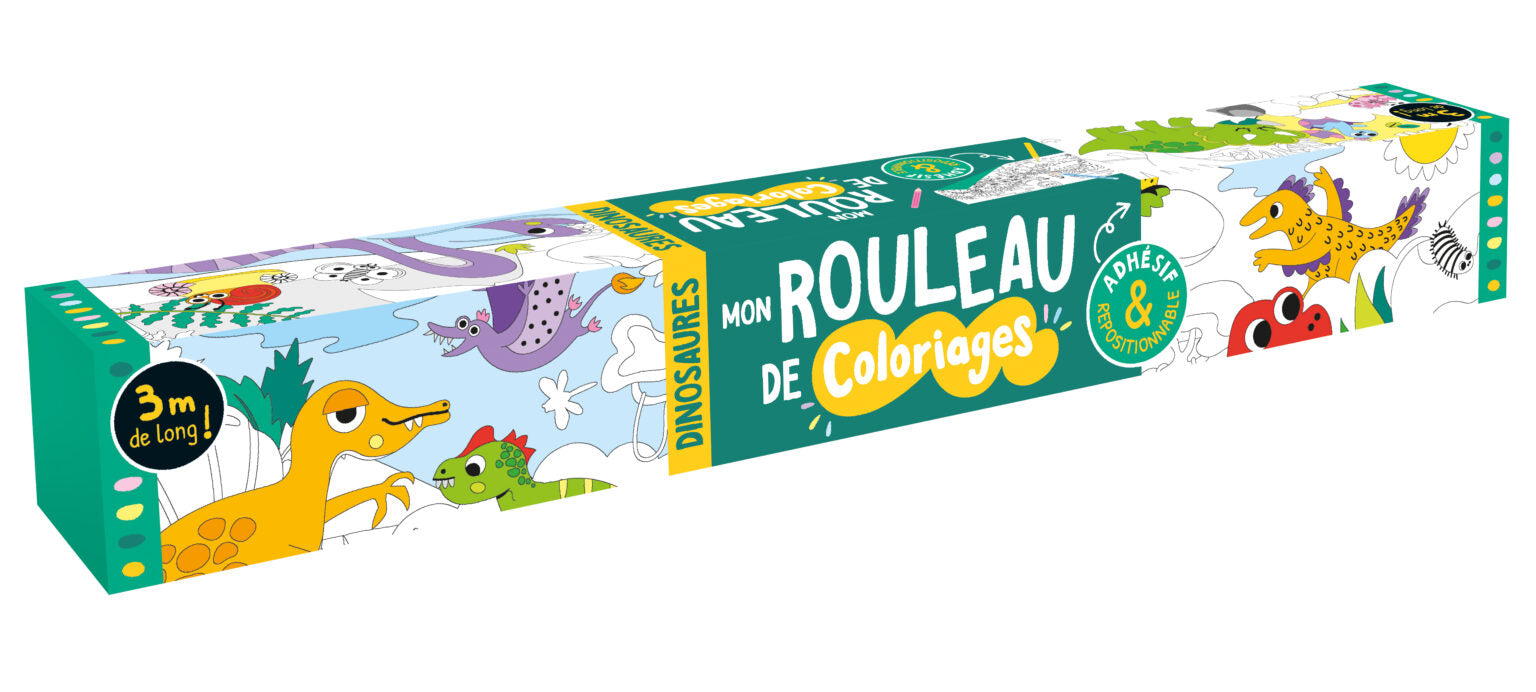 Mon rouleau de coloriage adhésif dinosaures