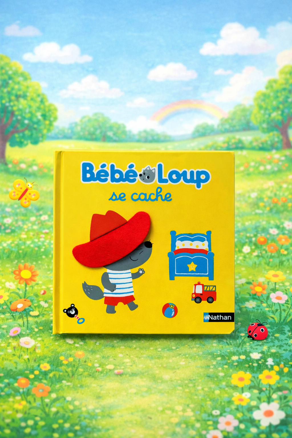 Bébé loup se cache