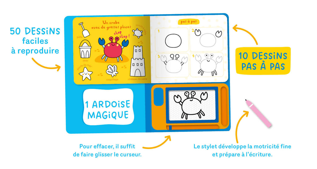 Mon ardoise magique pour dessiner pas à pas « océan »